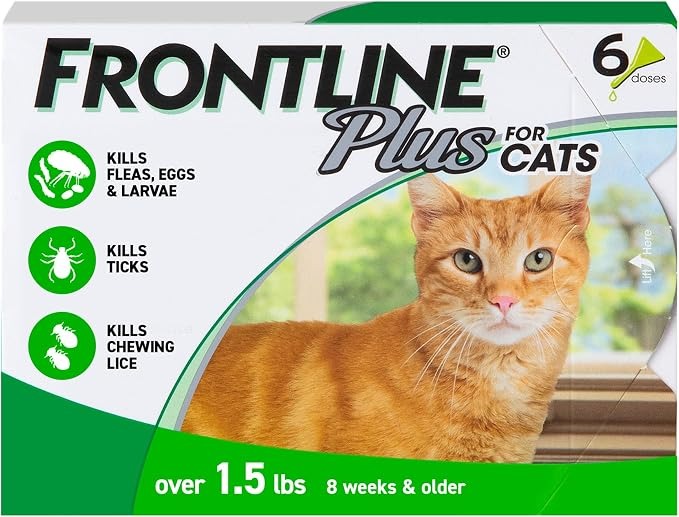 FRONTLINE Plus Flea & Tick Treatment for Cats (6 Doses)
