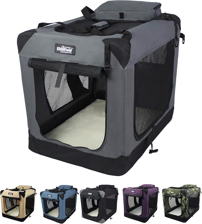 EliteField 3-Door Folding Soft Dog Crate 36 Inch