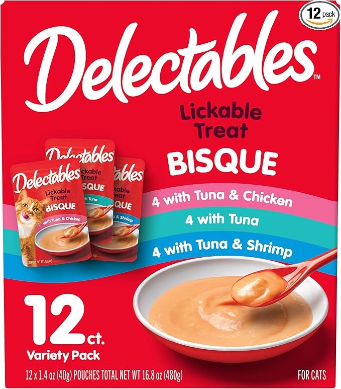Delectables Bisque Lickable Cat Treats 12 Count