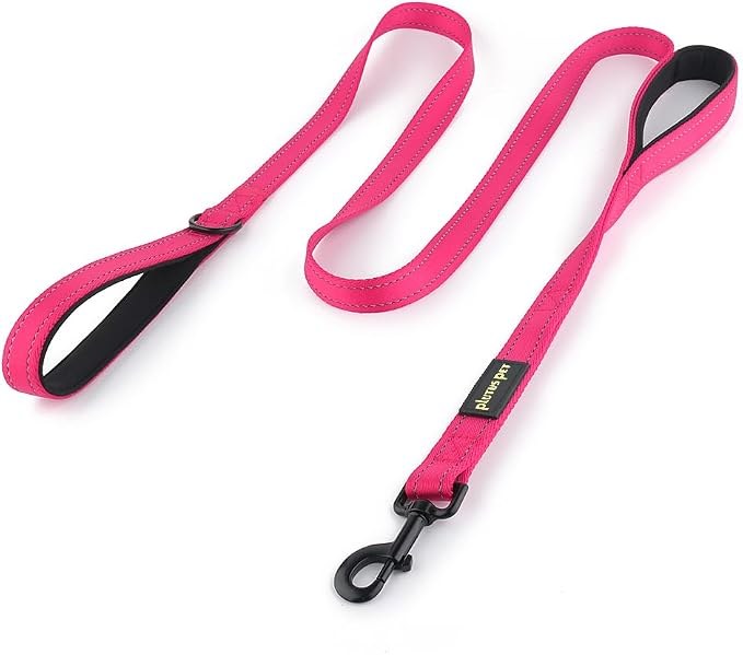 Plutus Pet Double Handle Dog Leash 6 FT Pink