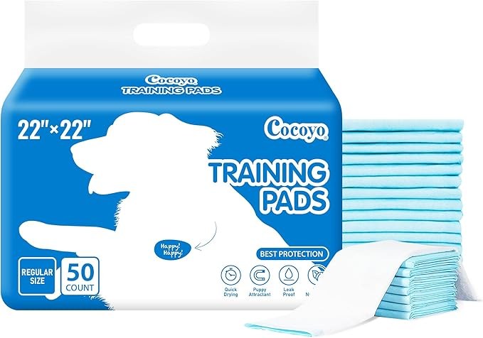 COCOYO Dog Training Pads 22x22 Inch 50 Count