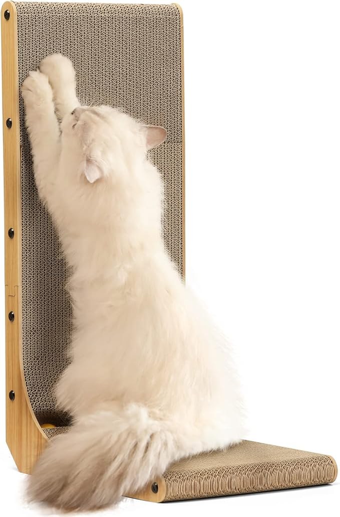 FUKUMARU L-Shaped Cardboard Cat Scratcher 26.8 Inch
