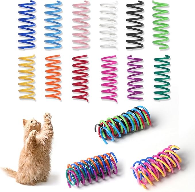 12PCS Cat Spring Toys Coil Springs